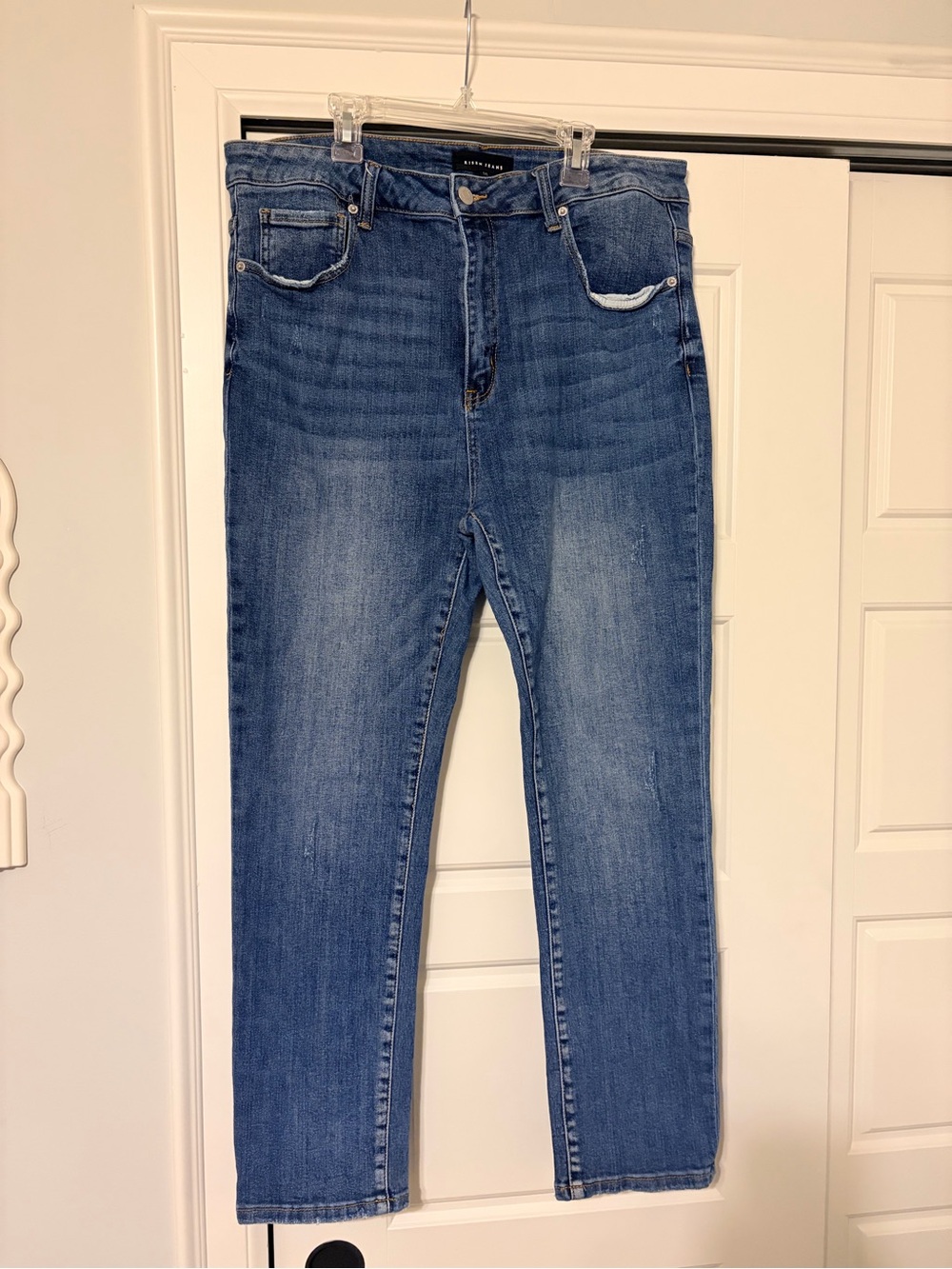 RISEN Jeans 1XL Medium Wash Straight Leg Stretch Denim Plus Size